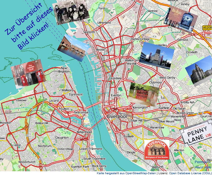 Beim Anklicken dieser Karte ffnet sich ein neues Fenster mit der bersicht aller hier beschriebenen rtlichkeiten von Liverpool.